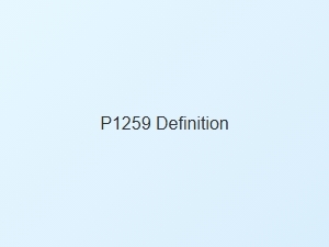 Vehicle Error Code P1259 Definition